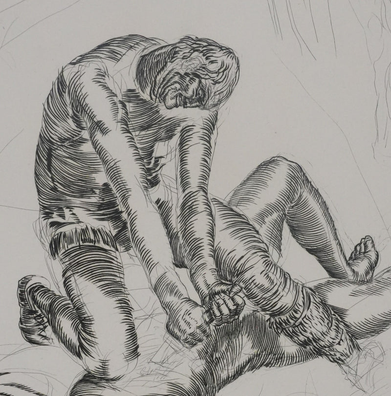 Albert DECARIS : Le meurtre, Gravure originale signée