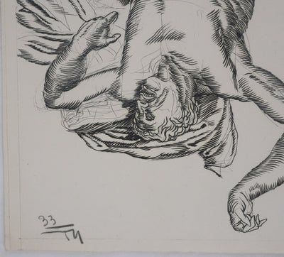 Albert DECARIS : Le meurtre, Gravure originale signée