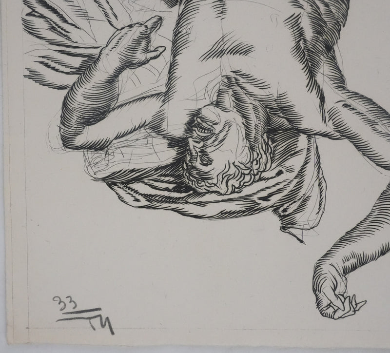 Albert DECARIS : Le meurtre, Gravure originale signée