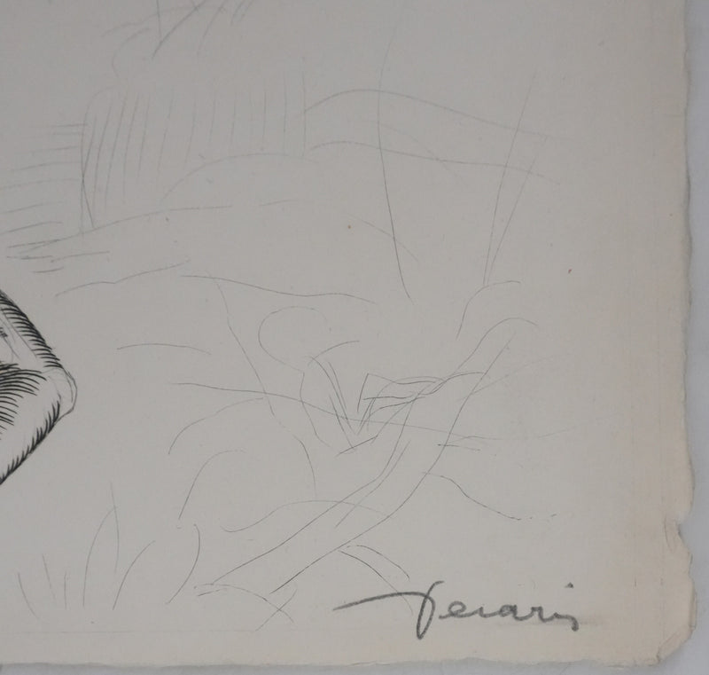 Albert DECARIS : Le meurtre, Gravure originale signée