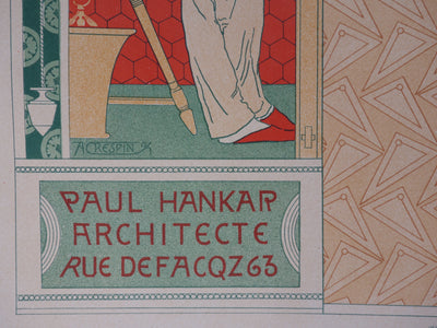Adolphe CRESPIN : L'architecte, Lithographie originale signée