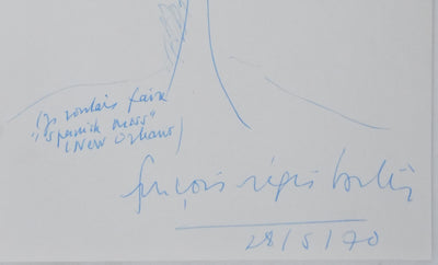 Autographe original de François REGIS BASTIDE (photo de détail 2) - Crédit photo : Galerie Art.Paris