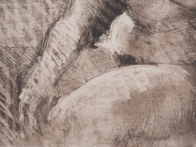 Ecole XXème : Nu en attente, Gravure originale signée