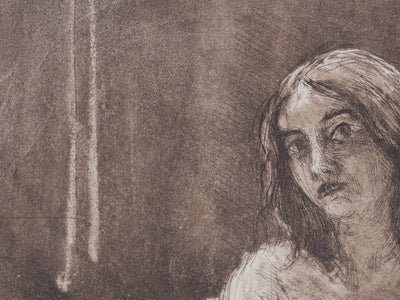 Ecole XXème : Nu en attente, Gravure originale signée