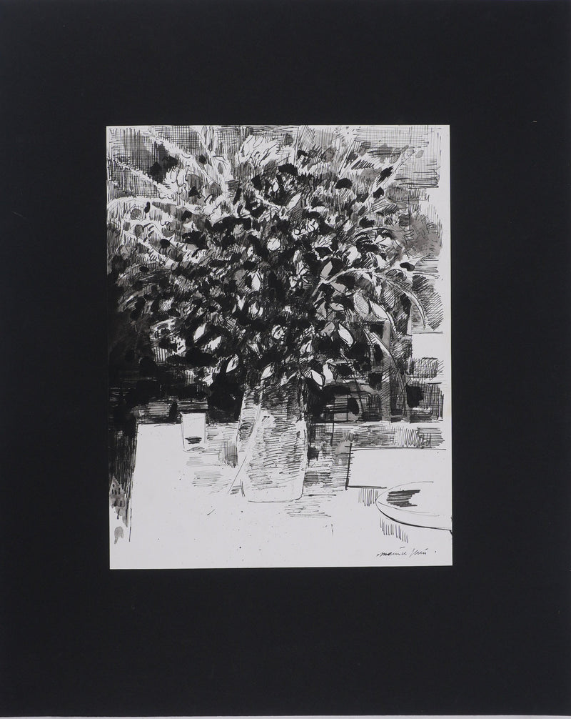 Maurice GENIS : Le bouquet, Dessin original signé