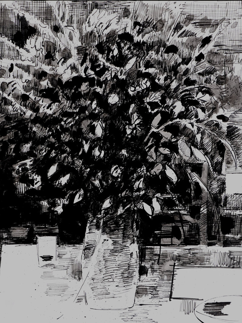 Maurice GENIS : Le bouquet, Dessin original signé
