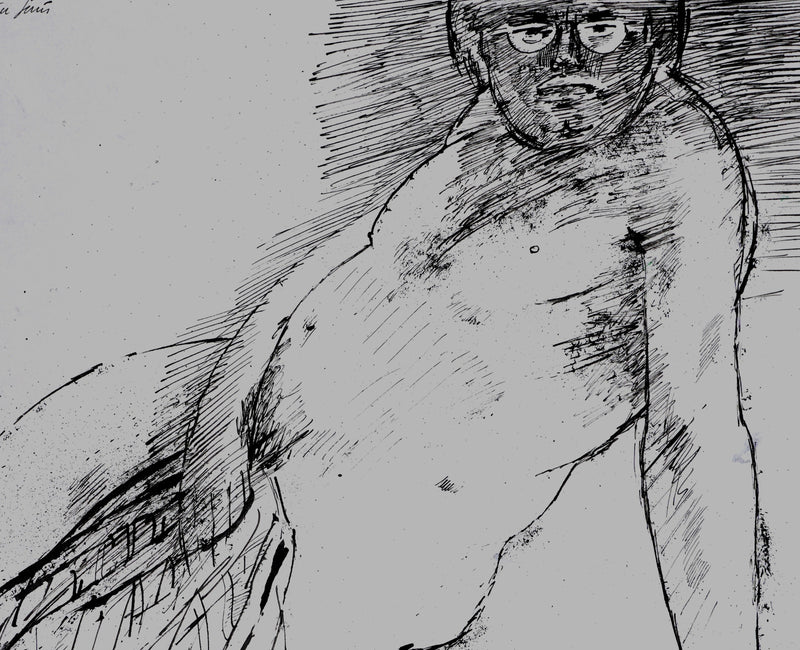 Maurice GENIS : Nu masculin, Dessin original signé