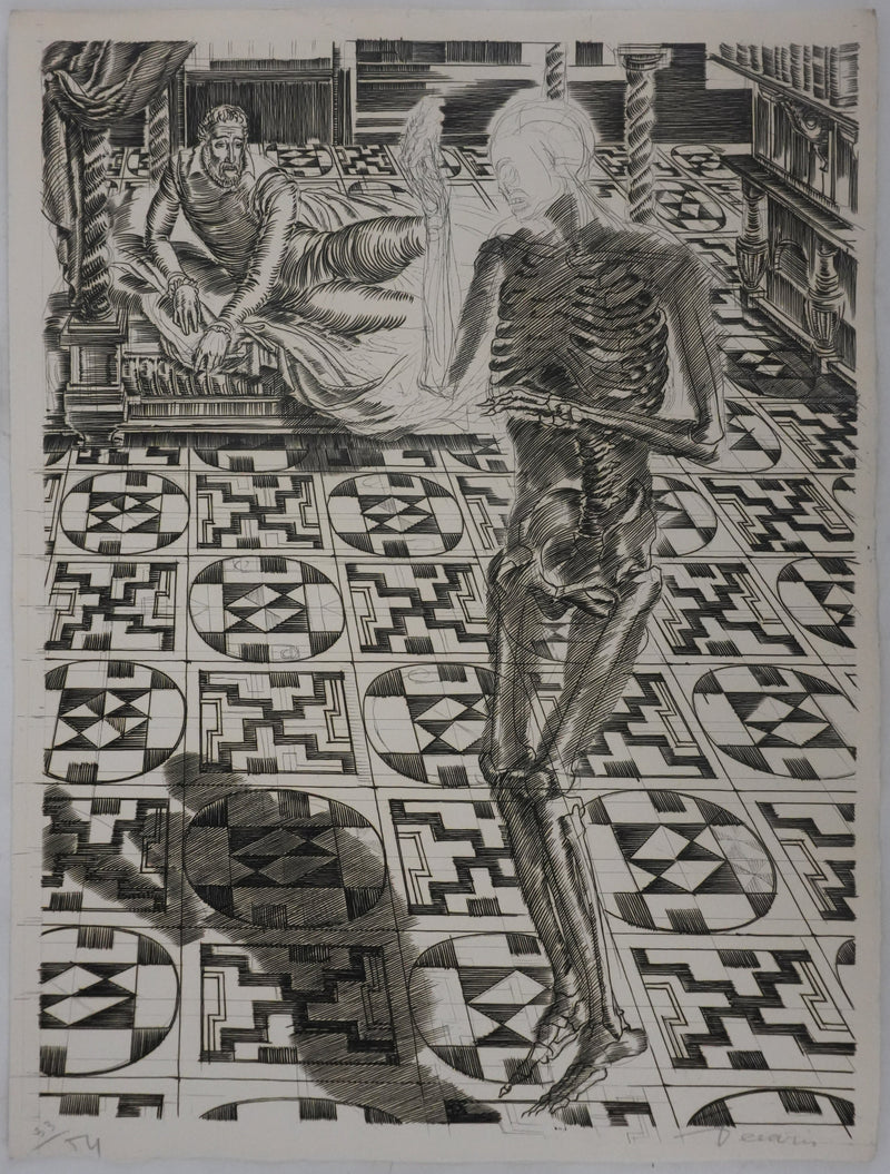 Albert DECARIS : Le squelette de la nuit, Gravure originale signée