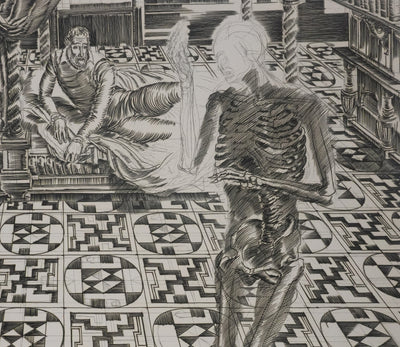 Albert DECARIS : Le squelette de la nuit, Gravure originale signée