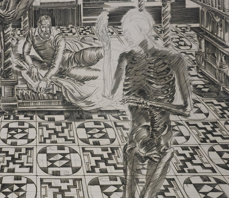 Albert DECARIS : Le squelette de la nuit, Gravure originale signée