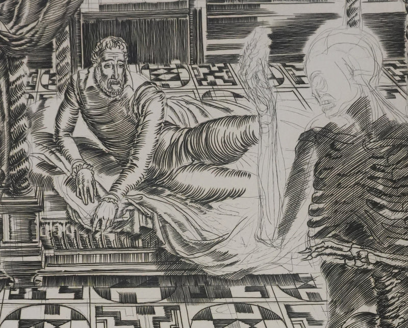 Albert DECARIS : Le squelette de la nuit, Gravure originale signée