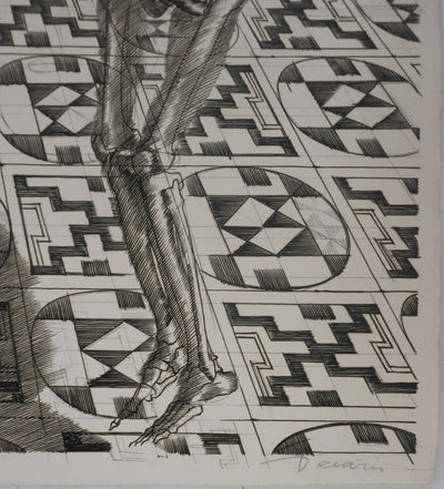 Albert DECARIS : Le squelette de la nuit, Gravure originale signée