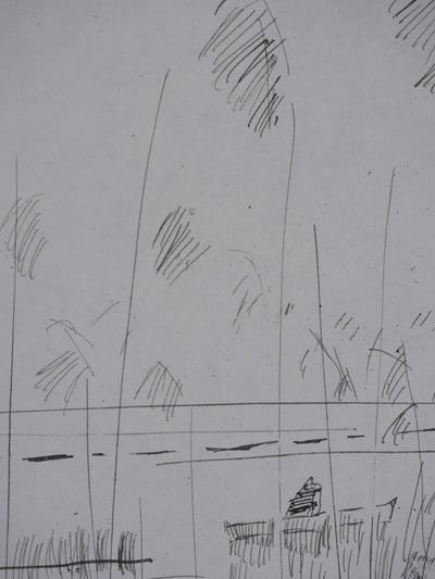 Maurice GENIS : Les roseaux, Dessin original signé