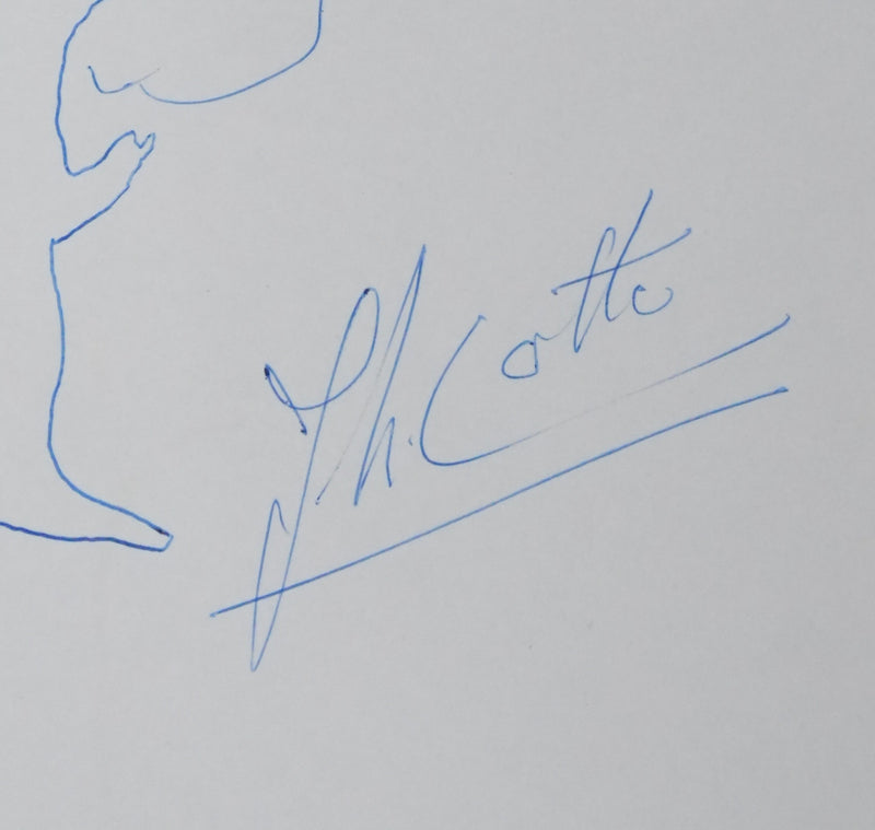 Jean Louis COTTE : Arbre poétique, Autographe et dessin original signé