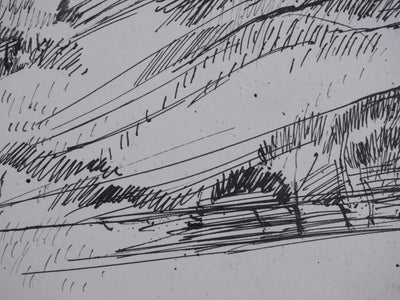 Maurice GENIS : Les arbres au bord de mer, Dessin original signé