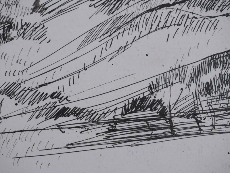 Maurice GENIS : Les arbres au bord de mer, Dessin original signé