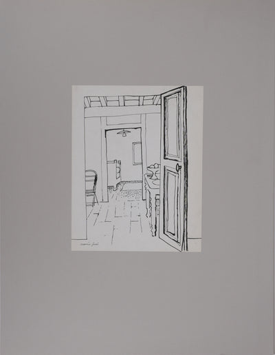 Maurice GENIS : La maison de l'artiste, Dessin original signé