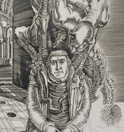 Albert DECARIS : Monstre ailé, Gravure originale signée