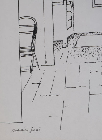 Maurice GENIS : La maison de l'artiste, Dessin original signé