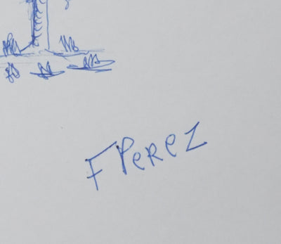 Autographe original de F PEREZ (photo de détail 2) - Crédit photo : Galerie Art.Paris