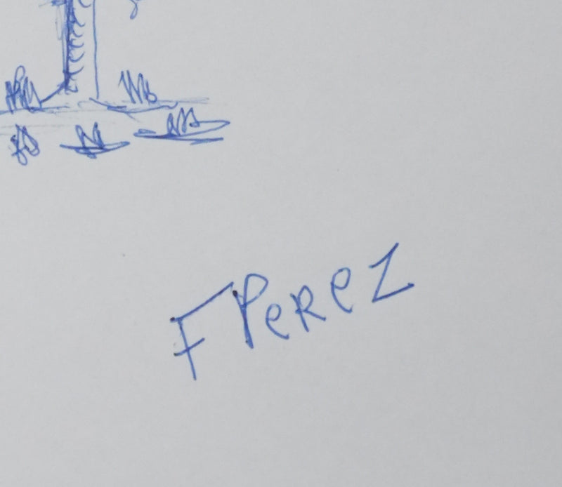 Autographe original de F PEREZ (photo de détail 2) - Crédit photo : Galerie Art.Paris
