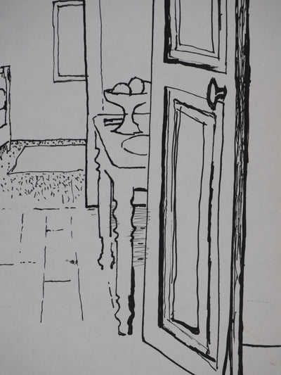 Maurice GENIS : La maison de l'artiste, Dessin original signé