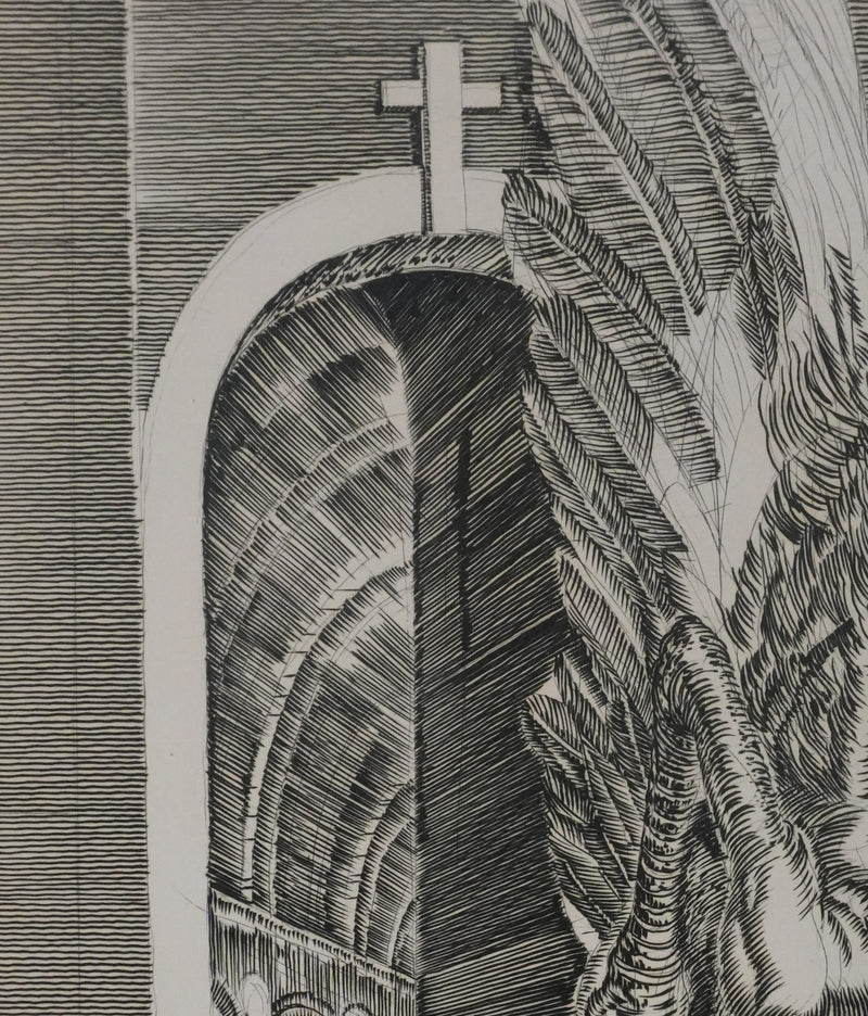 Albert DECARIS : Monstre ailé, Gravure originale signée