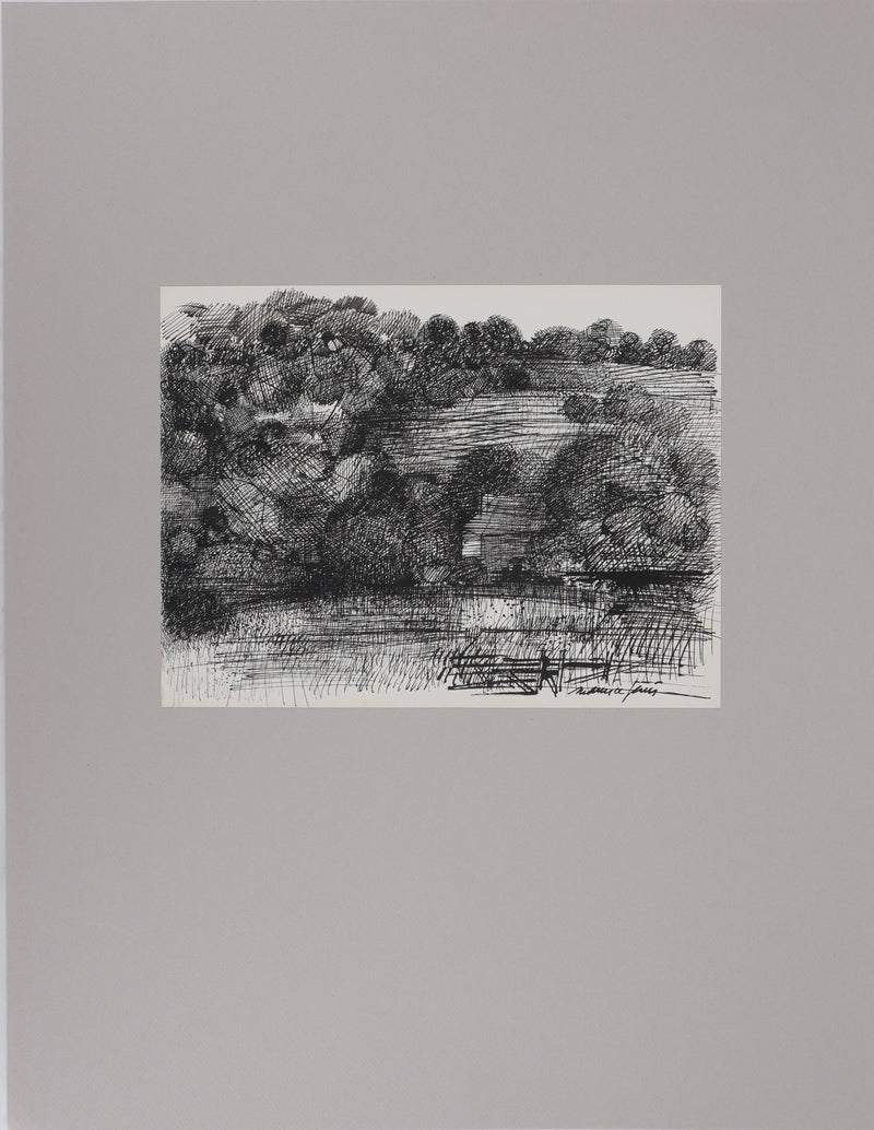 Maurice GENIS : La lisière de foret, Dessin original signé