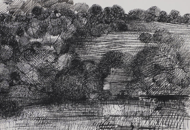Maurice GENIS : La lisière de foret, Dessin original signé