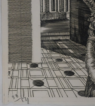 Albert DECARIS : Monstre ailé, Gravure originale signée