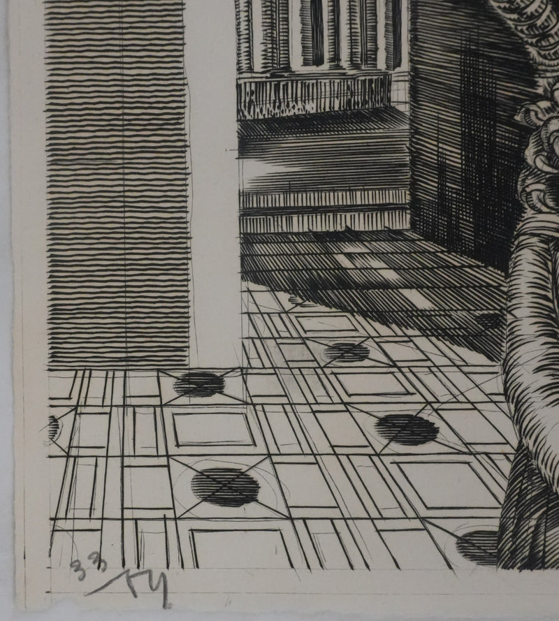 Albert DECARIS : Monstre ailé, Gravure originale signée