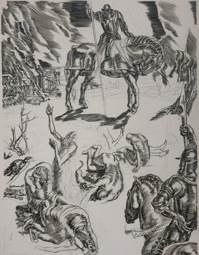 Albert DECARIS : Les assassins, Gravure originale signée