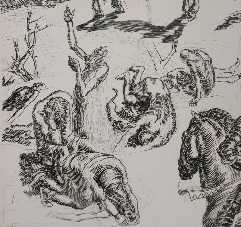 Albert DECARIS : Les assassins, Gravure originale signée