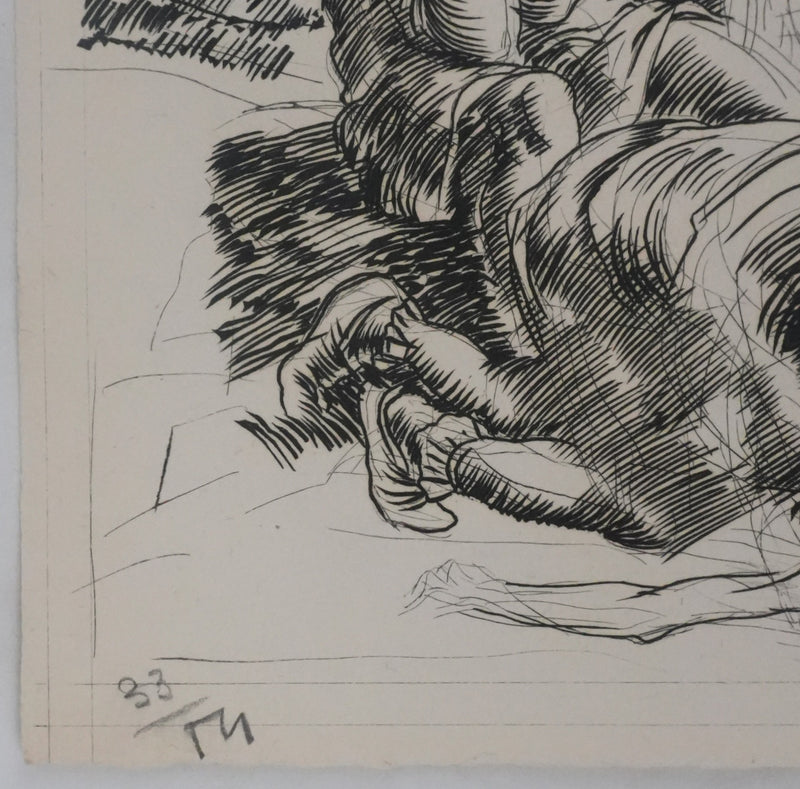 Albert DECARIS : Les assassins, Gravure originale signée