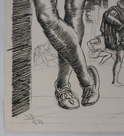 Albert DECARIS : L'homme pensif, Gravure originale signée