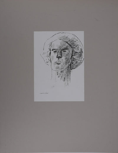 Maurice GENIS : Portrait de femme, Dessin original signé