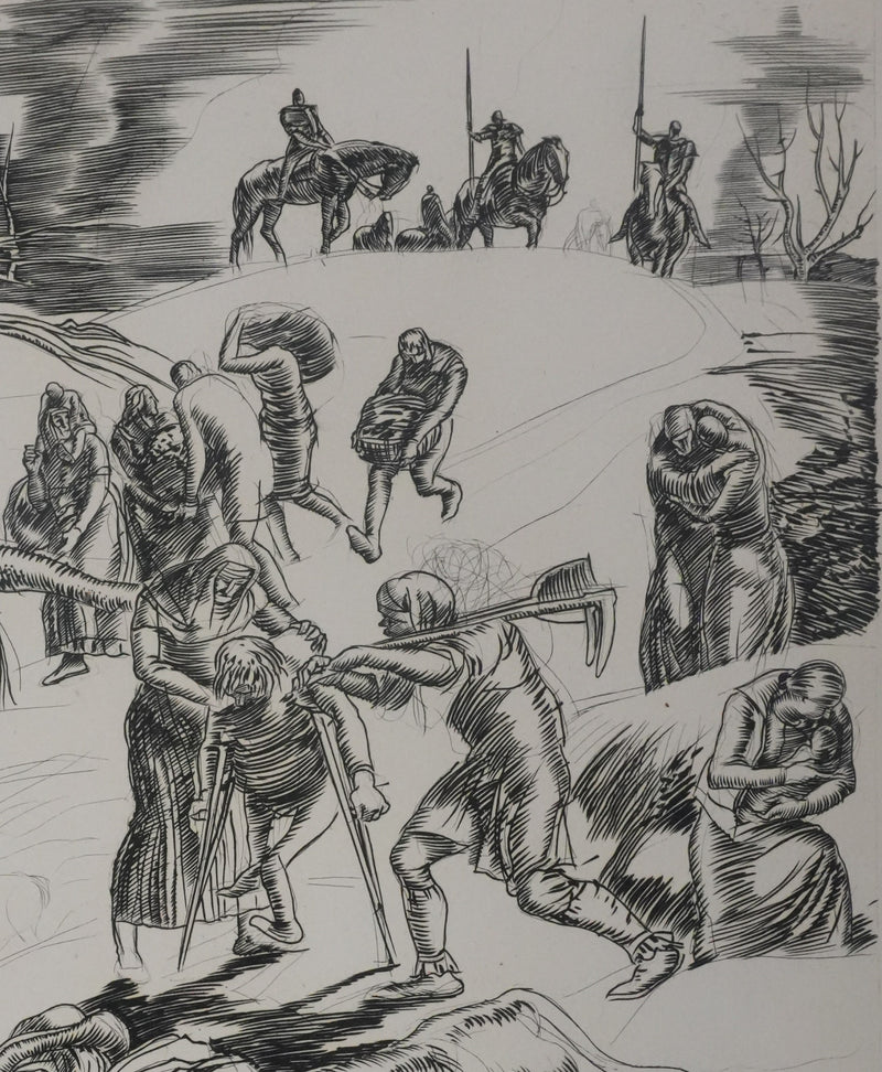 Albert DECARIS : La fuite, Gravure originale signée