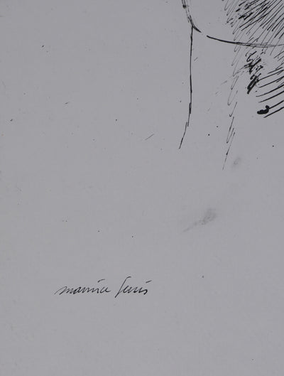 Maurice GENIS : Portrait de femme, Dessin original signé