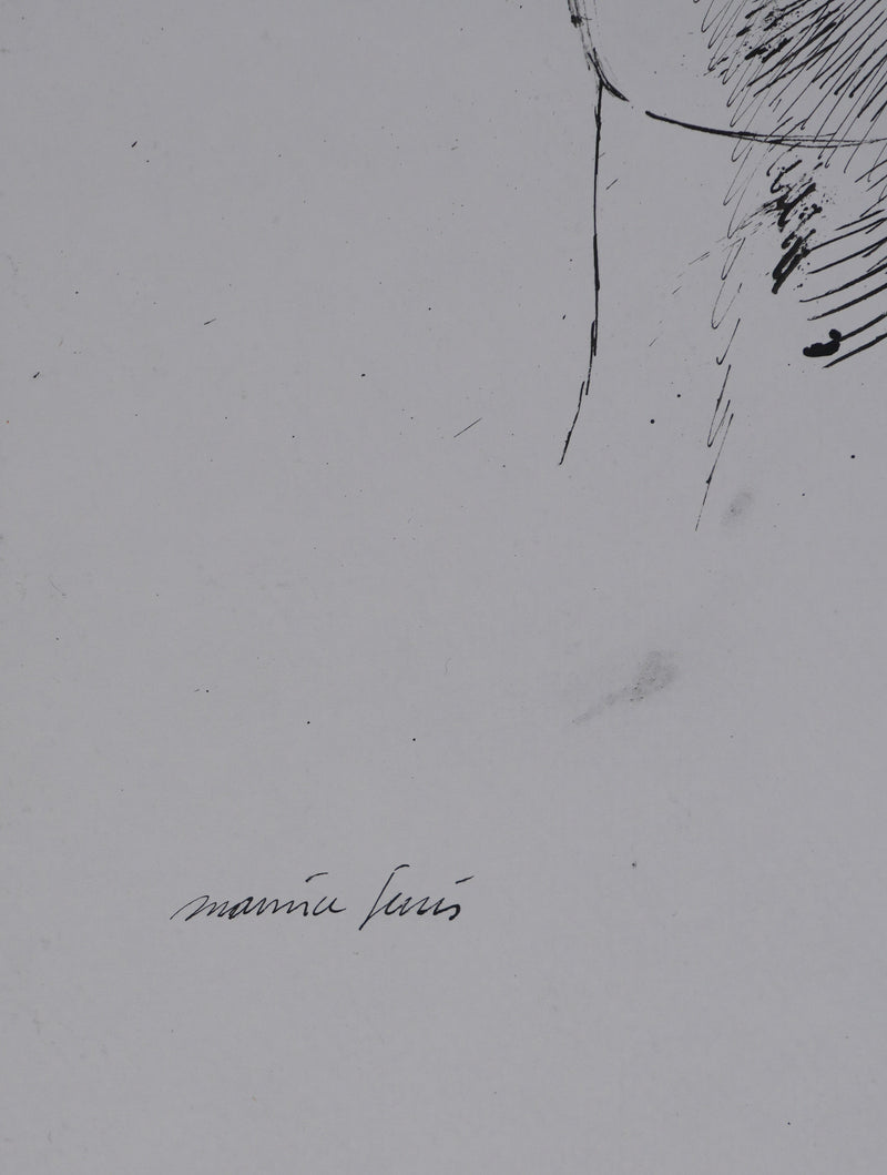 Maurice GENIS : Portrait de femme, Dessin original signé