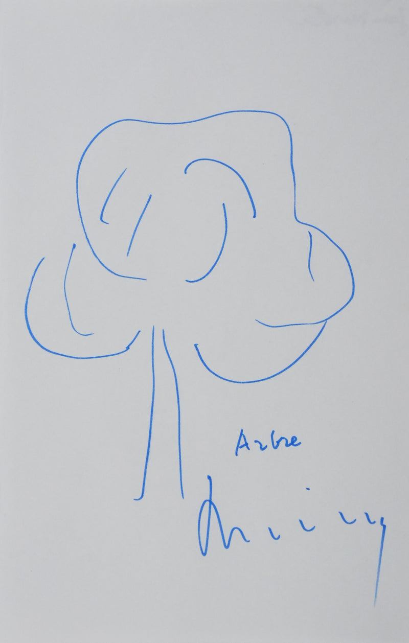 Jean MISTLER : Arbre nuage, Autographe et dessin original signé
