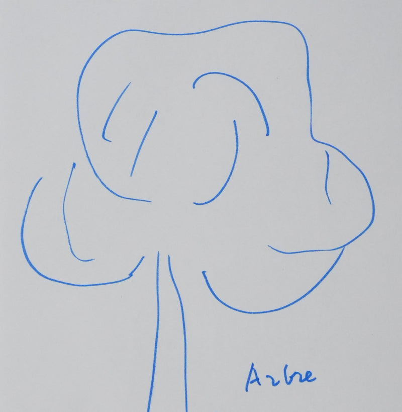 Jean MISTLER : Arbre nuage, Autographe et dessin original signé