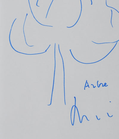 Jean MISTLER : Arbre nuage, Autographe et dessin original signé
