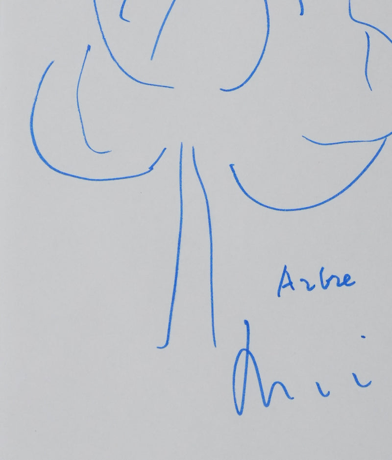 Jean MISTLER : Arbre nuage, Autographe et dessin original signé