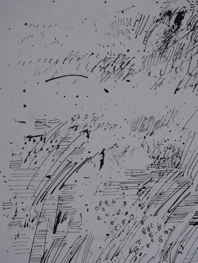 Maurice GENIS : Le champs de fleurs, Dessin original signé