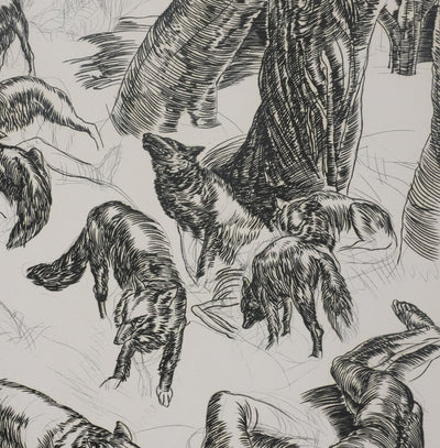 Albert DECARIS : Les loups, Gravure originale signée