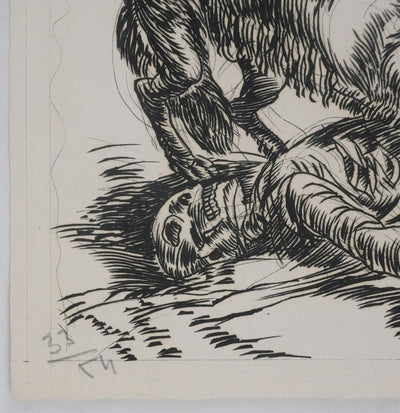 Albert DECARIS : Les loups, Gravure originale signée