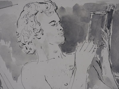 Maurice GENIS : Le lecteur, Dessin original signé