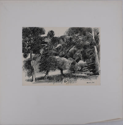 Maurice GENIS : Dans la forêt, Dessin original signé