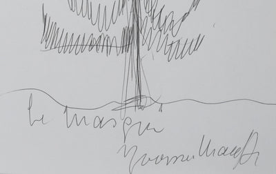 Yvonne CHAUFFIN : Le grand arbre noir, Autographe et dessin original signé