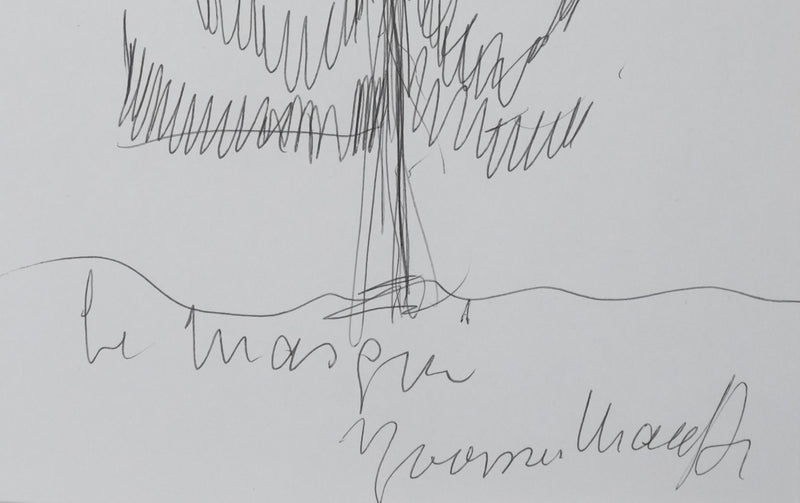 Yvonne CHAUFFIN : Le grand arbre noir, Autographe et dessin original signé